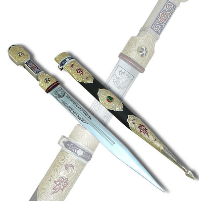 Кинжал кавказский, ножны  с узором и покрытием "эмаль"