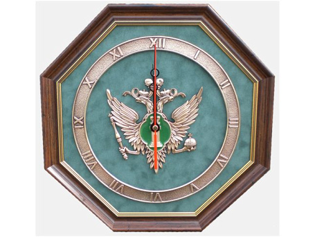 Настенные часы "Эмблема Министерства Юстиции РФ" 34х34 см