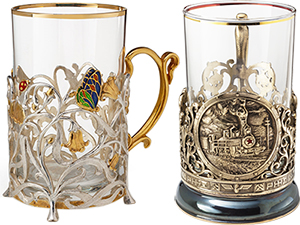 подстаканники подарочные, купить стакан с подстаканником