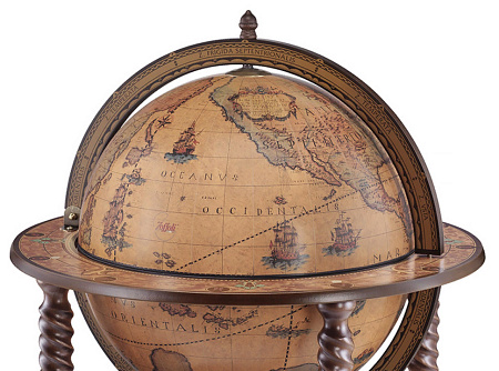 Глобус - бар напольный с витыми ножками "Бахус", Ø50 см.