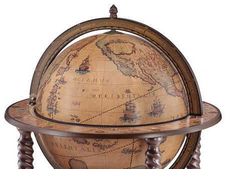 Глобус - бар напольный с витыми ножками "Бахус", Ø50 см.