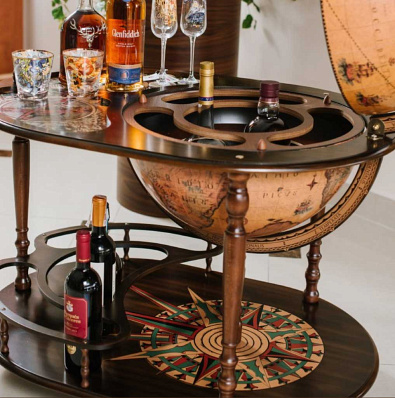 Глобус-бар "Artemide" напольный со столиком, Ø50 см.