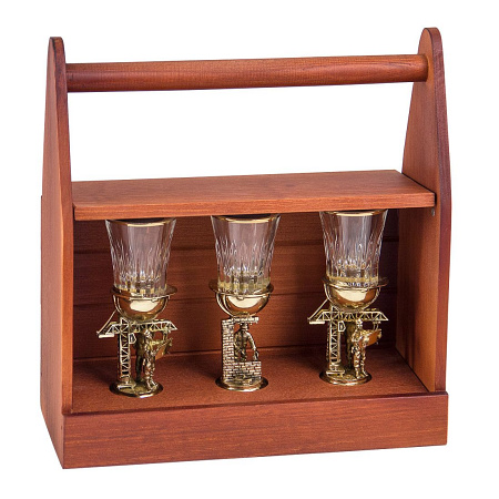 Набор из 3-х стопок "Строительные" в деревянном ящике для инструментов