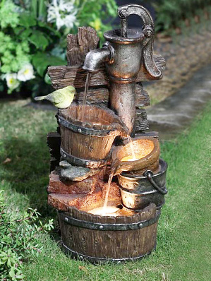 Фонтан для дачи и сада ''Зеленушка'' с подсветкой