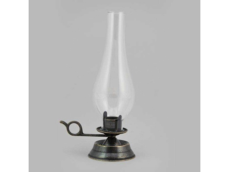 Подсвечник ламповый со стеклянным плафоном, антик
