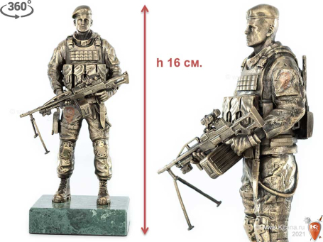 "Десантник", 16см., фигурки солдатиков из бронзы
