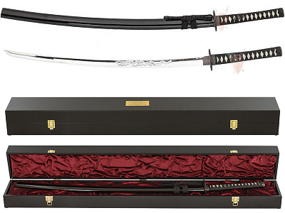 Катана, меч самурайский "Розайа" в подарочном футляре
