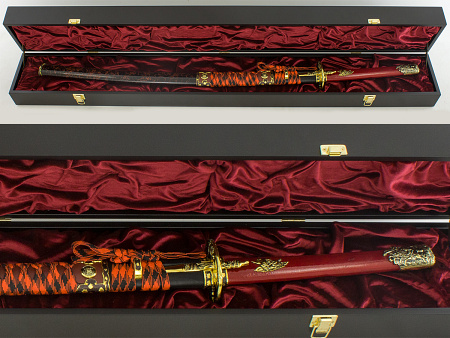 Катана "Шиматцу" с кинжалами когаи и козука в подарочном футляре