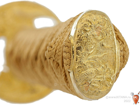 Катана, меч самурайский "Золотой Дракон" в подарочном футляре