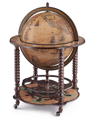 Глобус - бар напольный с витыми ножками "Бахус", Ø50 см.