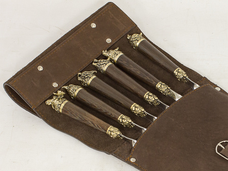 Шампуры (6шт.) "Мечта Охотника" с ножом в колчане