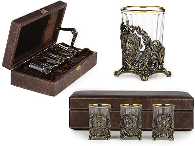 Стопки "ФСБ" 3 шт. в подарочном кейсе