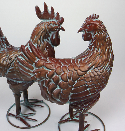 Фигуры садовые Петух и Курица (пара)