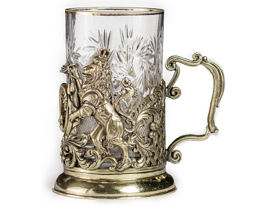 Подстаканник "С юбилеем! 55 лет" с ложкой в футляре