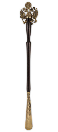 Рожок для обуви "Георгий" с крючком "Герб России", 68 см.