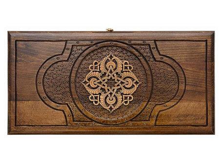 Нарды и Шашки резные "Золотой Узор 1", 40см.