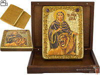 Именная икона "Святая мученица Дария Римская" на мореном дубе