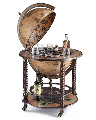 Глобус - бар напольный с витыми ножками "Бахус", Ø50 см.