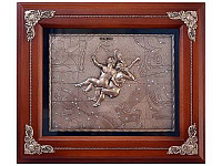 Деревянная ключница настенная "Близнецы" 34х29 см