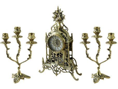Каминные часы с канделябрами в наборе "Жарден"