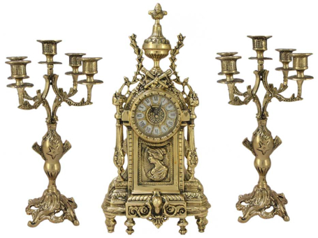 Каминные часы с канделябрами в наборе "Донна Луиза", золото