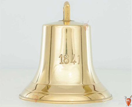 Колокол корабельный "1841", на кронштейне якорь, d 14см.