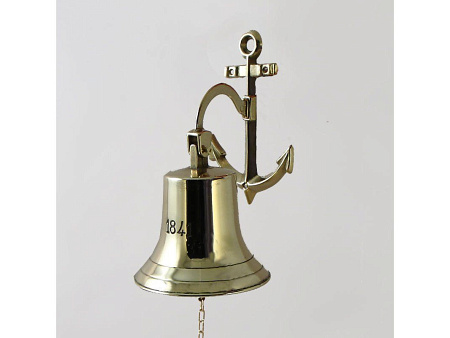 Колокол корабельный "1841", на кронштейне якорь, d 14см.