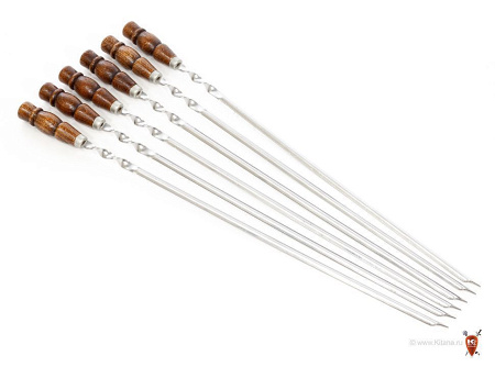 Набор шампуров с деревянной ручкой (6 шт.) в чехле