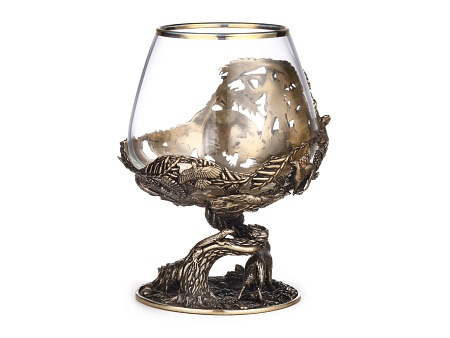 Бокалы для коньяка "Охота Элит" 2шт. (Волк, Медведь) в кейсе