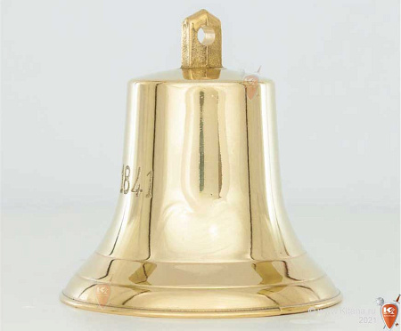 Колокол корабельный "1841", на кронштейне якорь, d 14см.