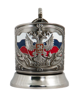 Набор для чая "Герб России" с эмалью