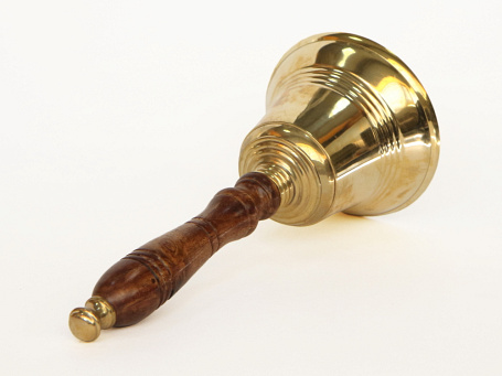 Колокольчик на деревянной ручке, Ø10 см.