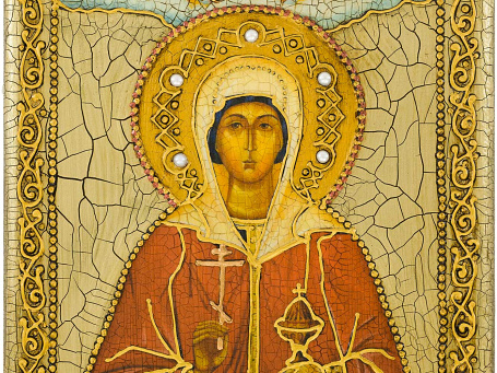 Подарочная икона "Святая великомученица Анастасия Узорешительница" на мореном дубе