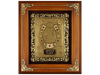 Деревянная ключница настенная "Подкова" 34х29 см