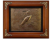 Деревянная ключница настенная "Рак" 34х29 см