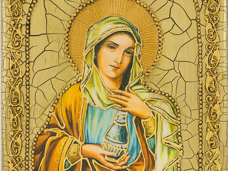 Подарочная икона "Святая Равноапостольная Мария Магдалина" на мореном дубе