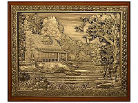 Деревянная ключница настенная "Домик охотника" (малая) 26х21 см