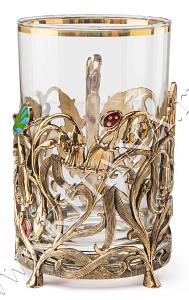 Подстаканник "Колокольчики" с ложкой в подарочном футляре