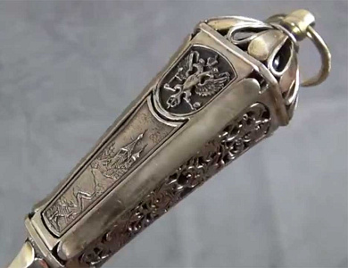 Ложка для обуви "Гербовая" (80 см.) в футляре (дерево)