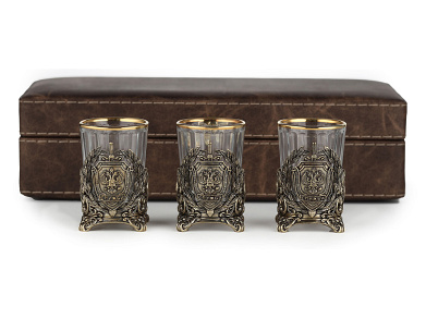 Стопки "ФСБ" 3 шт. в подарочном кейсе