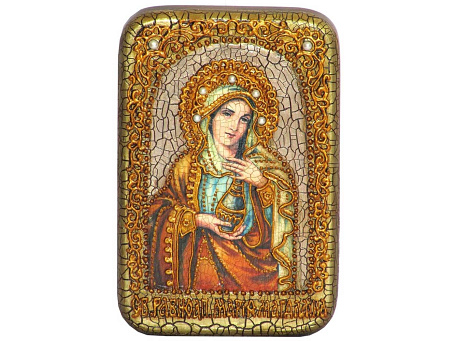 Настольная икона "Святая Равноапостольная Мария Магдалина" на мореном дубе