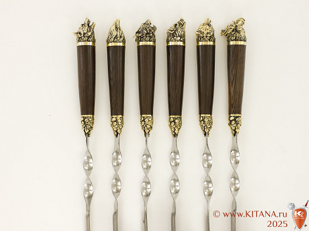 Шампуры (6шт.) "Мечта Охотника" с ножом в колчане