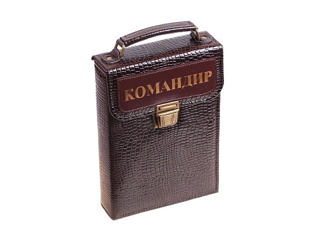 Набор в сумке-кейсе из натуральной кожи «Командир» (на 2 персоны)