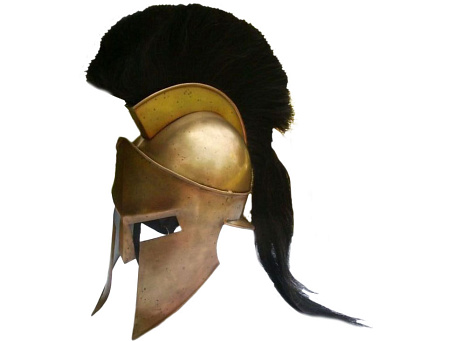 Шлем Спартанский "Царь Леонид"  с черным плюмажем