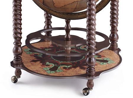 Глобус - бар напольный с витыми ножками "Бахус", Ø50 см.