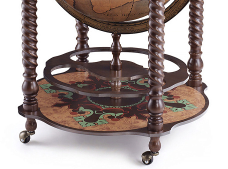 Глобус - бар напольный с витыми ножками "Бахус", Ø50 см.