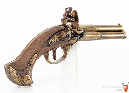 Пистолет кремневый 3-ствольный (Франция, XVIII в.)
