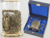 Подстаканник "ФСБ - КГБ" с ложкой в футляре