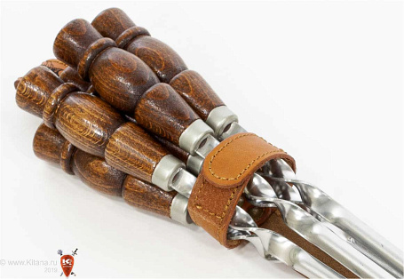 Набор шампуров с деревянной ручкой (6 шт.) в чехле