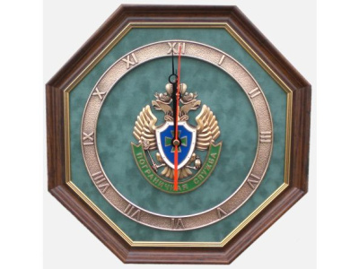 Настенные часы "Эмблема Пограничной службы России" 34х34 см